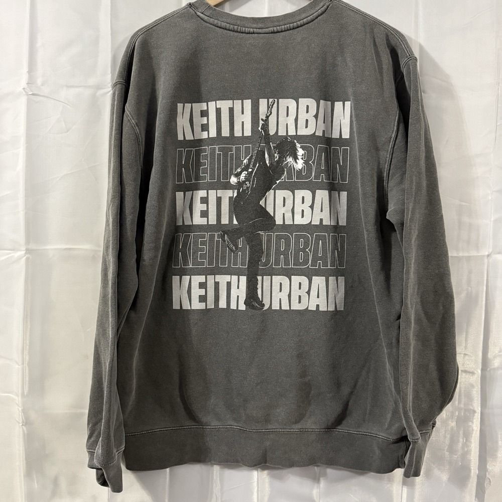 Keith Urban Live Official Grey Crewneck Graphic Country Music Concert Mens‎ LG